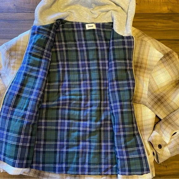 Elwood FLANNEL SHACKET In BROWN SHADOW PLAID Boxy Cropped Fit Sz XXL Men’s - Picture 8 of 9